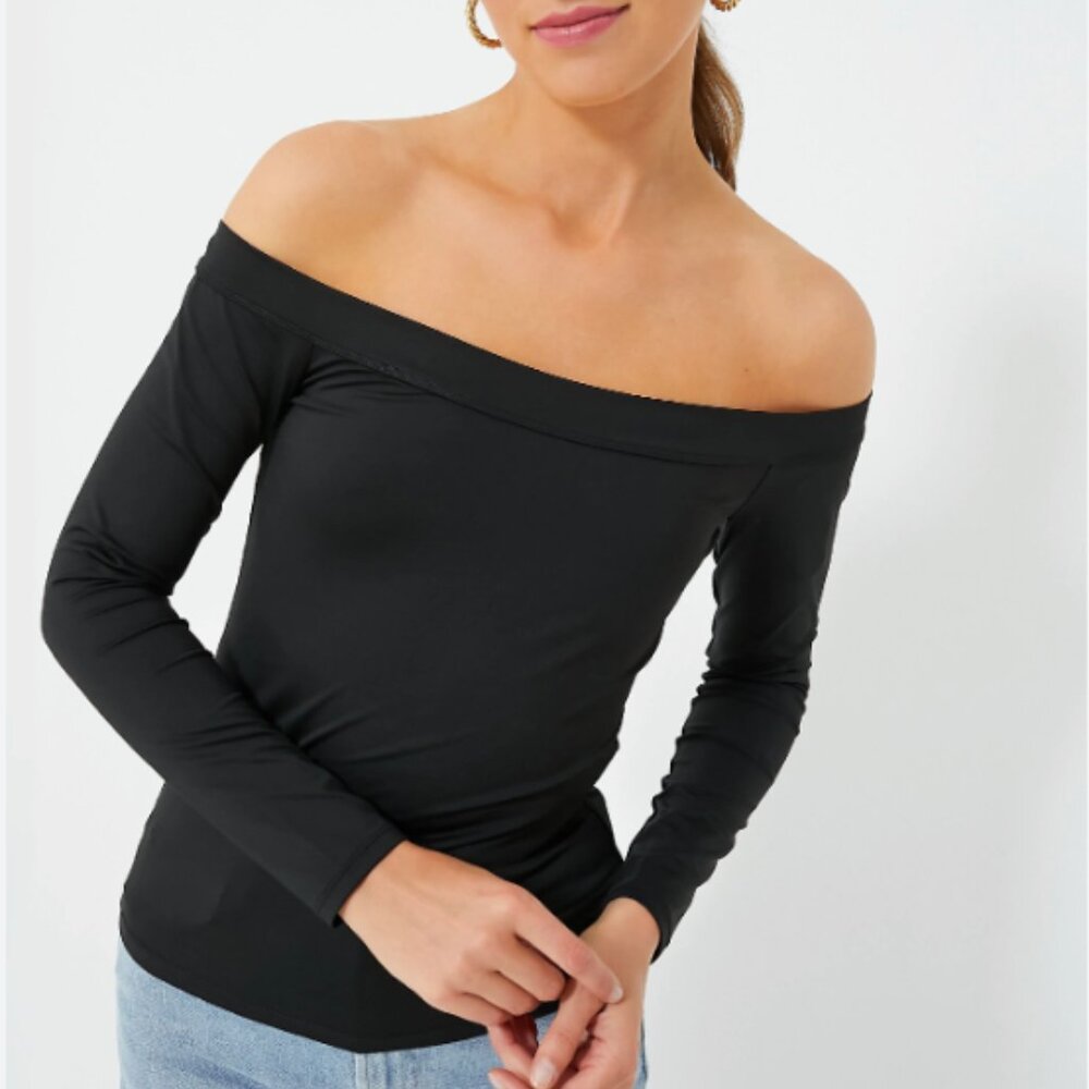 NEW Tuckernuck Black Long Sleeve Laila Top, Size Medium